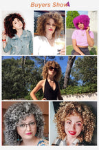Glorious Afro Wigs Short Kinky Curly Wig Synthetic Short Bob Wig With Bangs Mixed Highlight Wig for Black Women Cosplay Wigs For Black Women Gifts for Girlfriends
