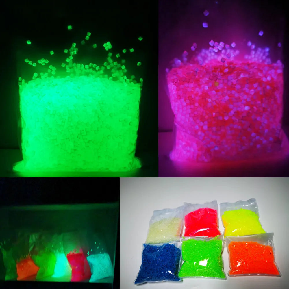 Glows in the dark square diamonds Glowing diamond painting drills, rainbow color DIY your own luminous diamond painting