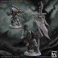 Gobor Warrior - Sculpt E (Male Capra Fighter) - With Helmet / Banner / Spiked Club