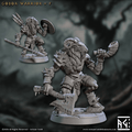Gobor Warrior - Sculpt F (Male Capra Fighter) - With Helmet / Horn / Axe