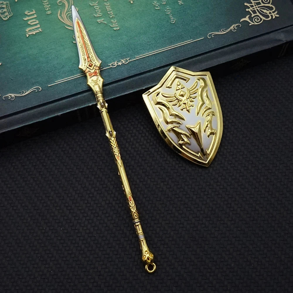 God of War 5 Ragnarok Keychain Kratos Draupnir Spear with Shield Keyring for Men Game Accessories Key Ring Pendant llaveros