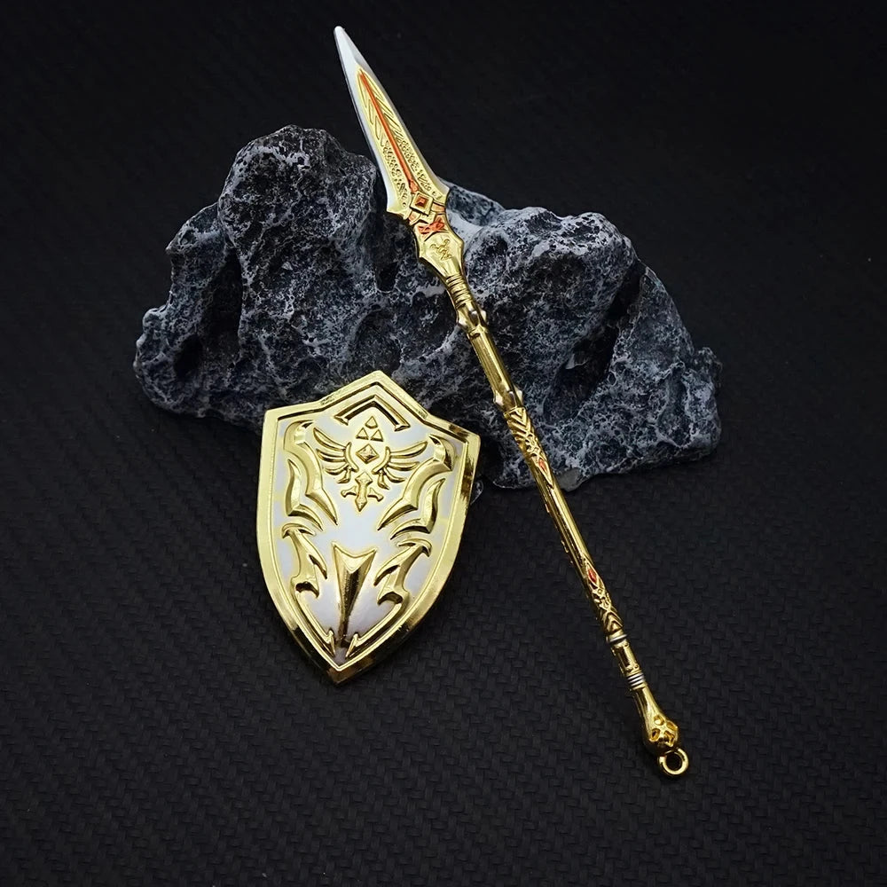 God of War 5 Ragnarok Keychain Kratos Draupnir Spear with Shield Keyring for Men Game Accessories Key Ring Pendant llaveros