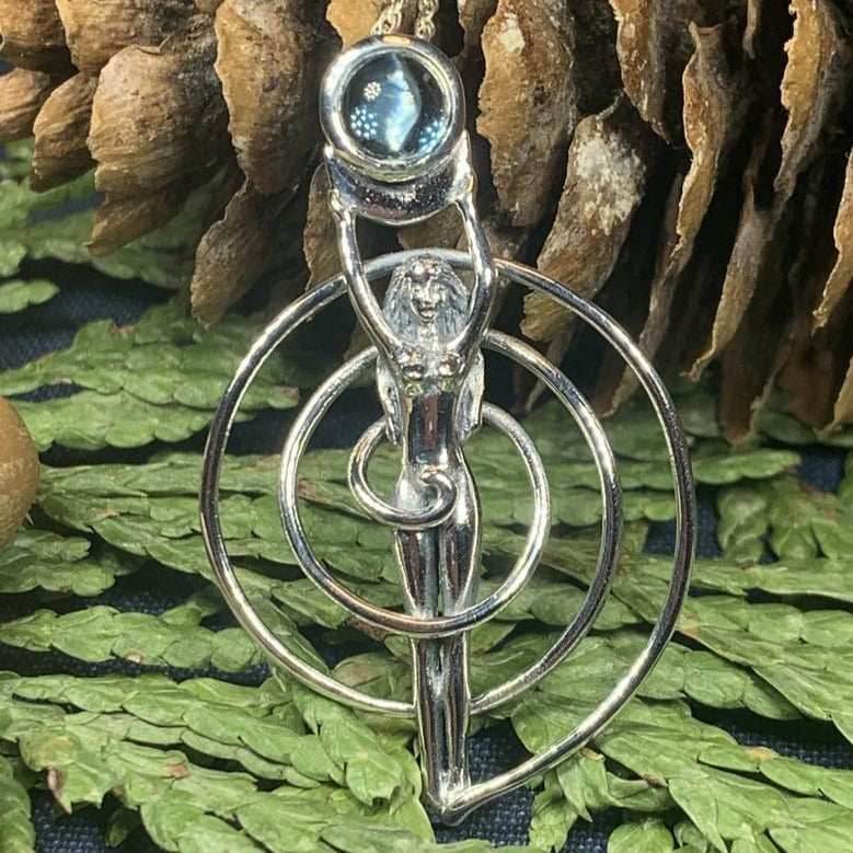 Danu Spiral Necklace - Blue Topaz