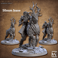 Goldhorn Cervid Riders: Sculpt C (High Elf Calvary Unit) - No Helmet / Bow