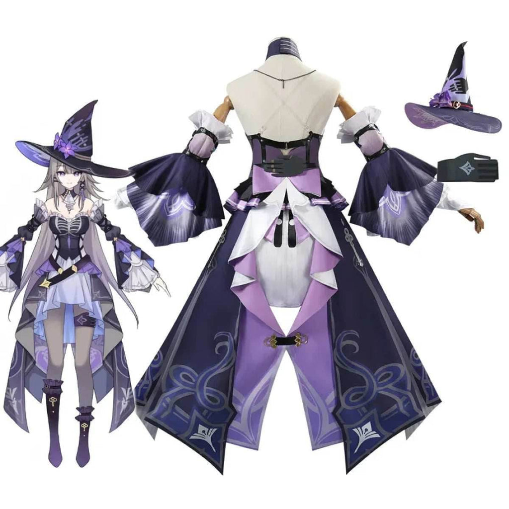 Gothic Herta Cosplay Dress – Fantasy Witch Lolita Costume Set - Costume and wig / XXL