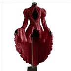 Gothic Lace Renaissance Dress – Vintage Medieval Cosplay - Black / S