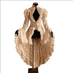 Gothic Lace Renaissance Dress – Vintage Medieval Cosplay - Beige / S