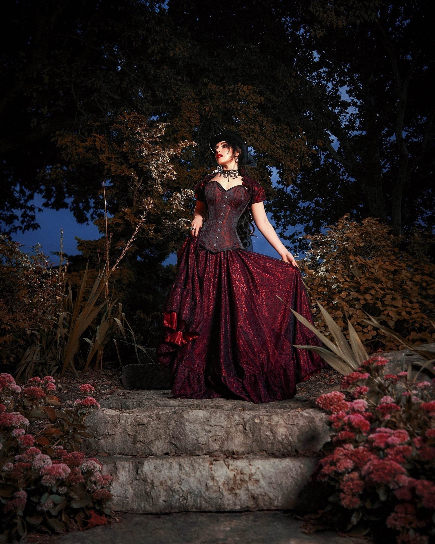 Gothic Victorian Women Corset Stays Costume. Dickens Cosplay Fantasy Dress. Gaslight Mystique The Emily Reminisce Brand - 0-2