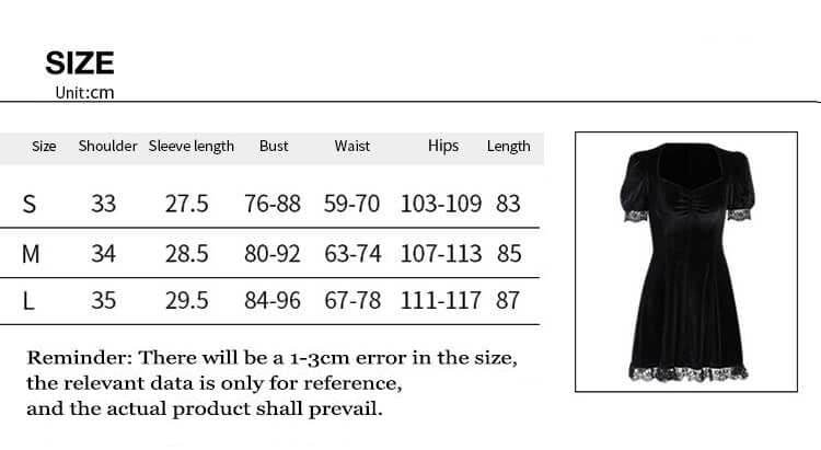 Gothic A Line Polyester Mini Dress - Polyester / S - Shoulder 33 CM
