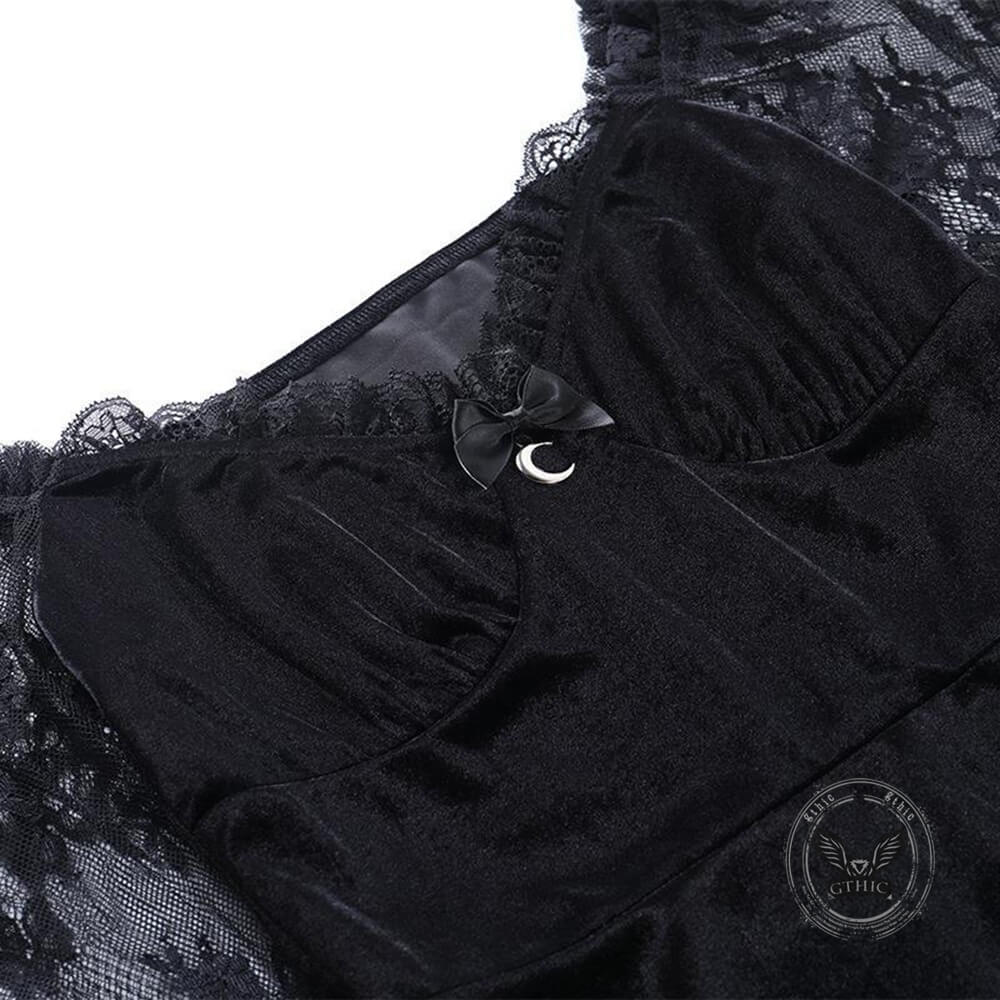 Gothic A Line Polyester Mini Dress