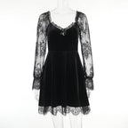 Gothic A Line Polyester Mini Dress