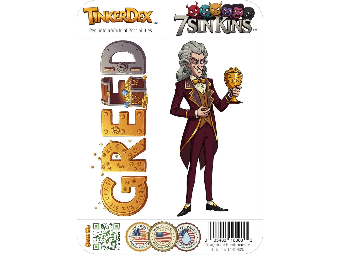 Greed Sticker and Magnet – Avaritia 7 Sinkins™ – Personification of Greed | Waterproof & UV-Proof - Sticker / Mini