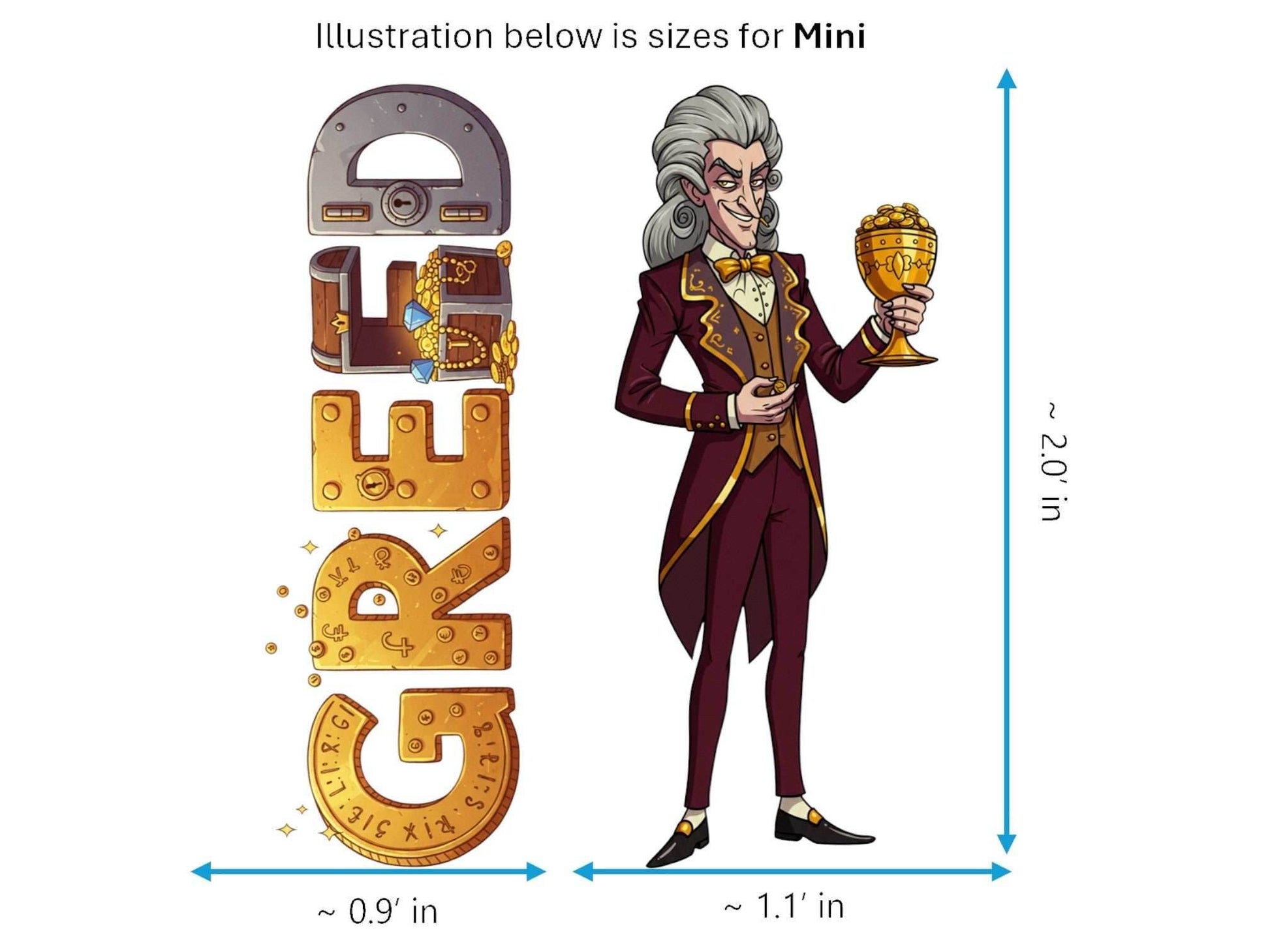 Greed Sticker and Magnet – Avaritia 7 Sinkins™ – Personification of Greed | Waterproof & UV-Proof - Sticker / Mini