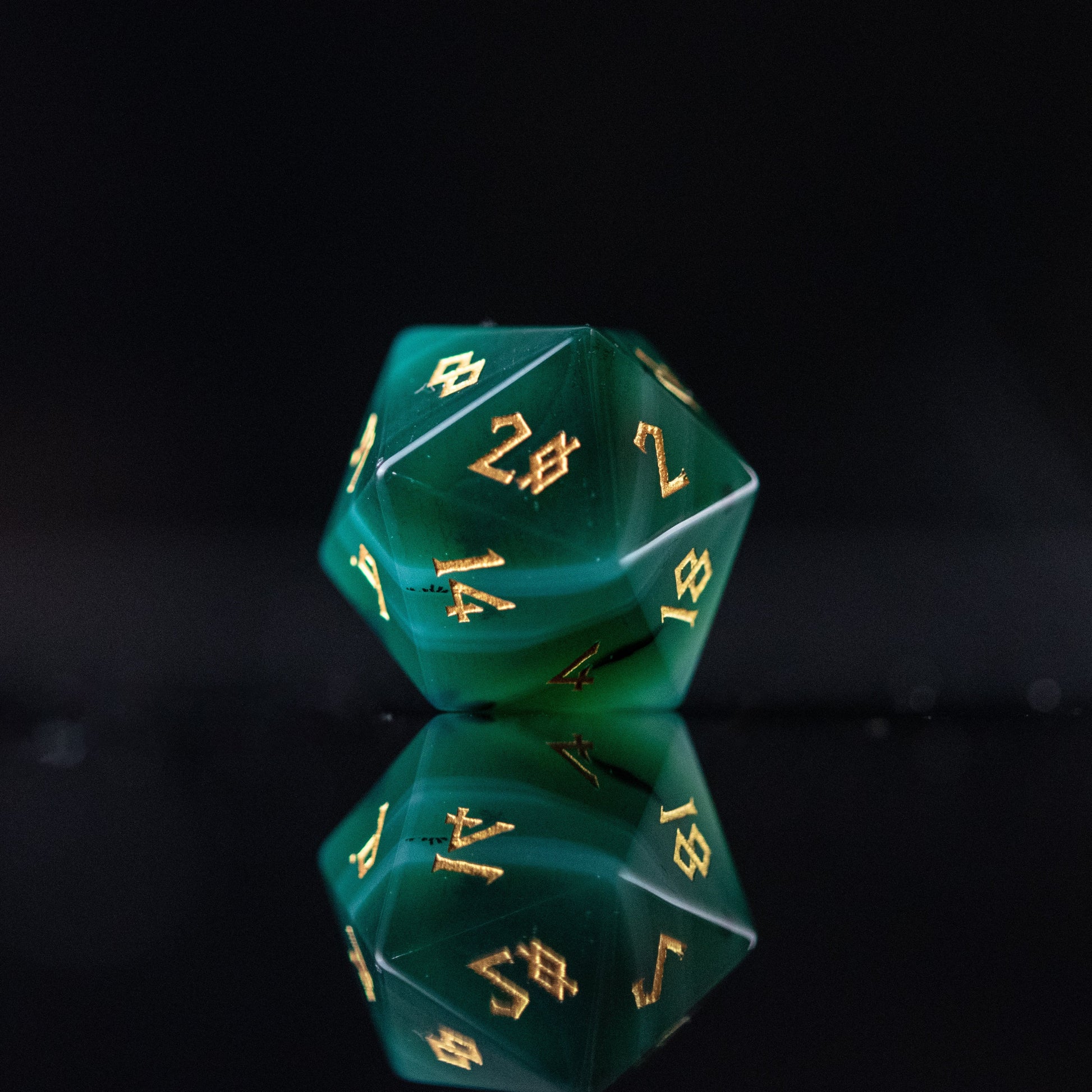 Green Agate Stone Dice Set