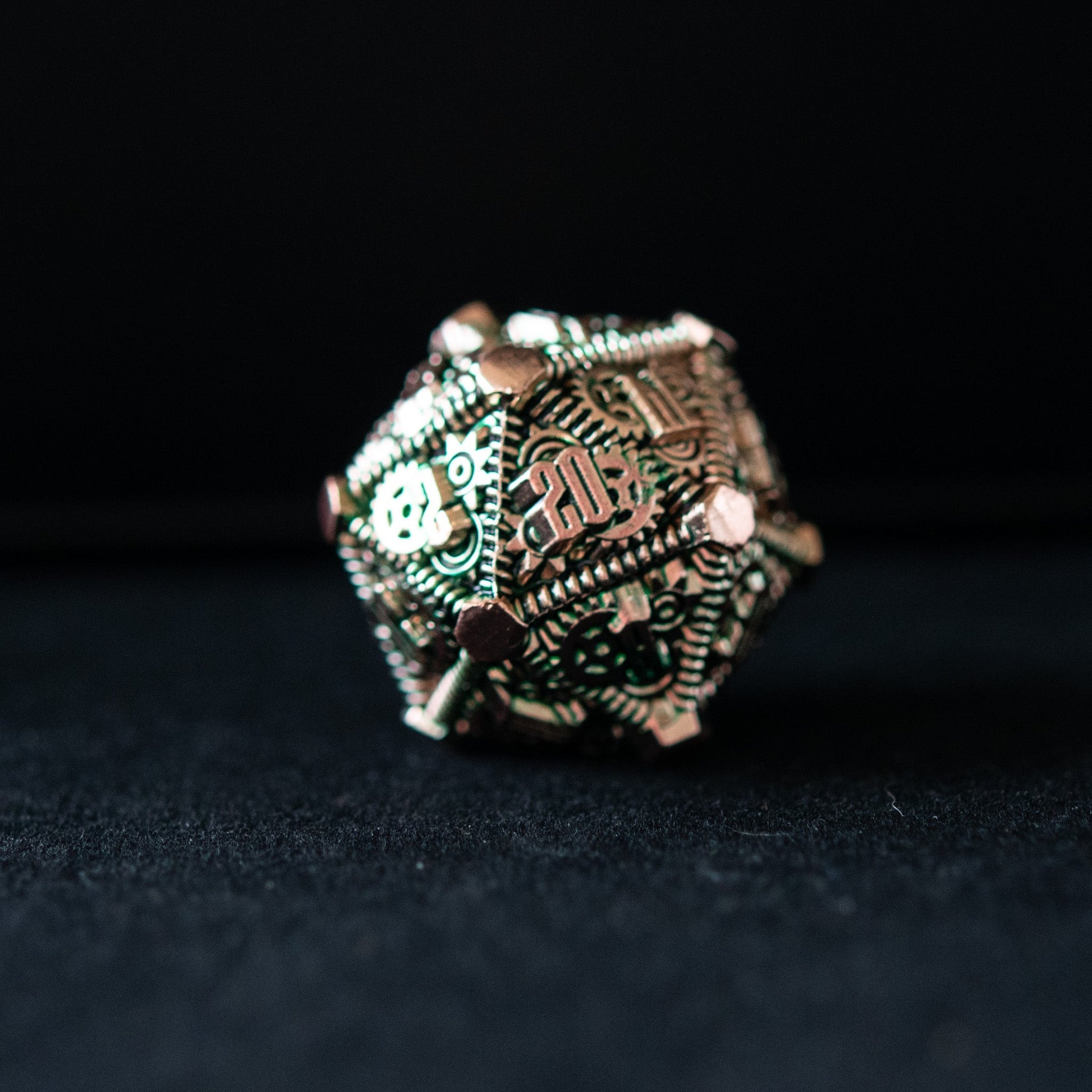 Green and Bronze - Weird West Wasteland Metal Dice Set