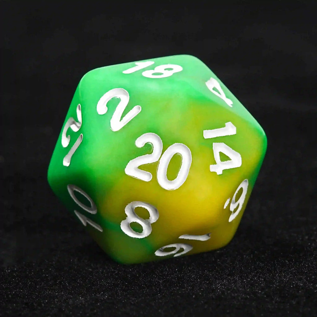 Green and yellow gradient acrylic DND dice set