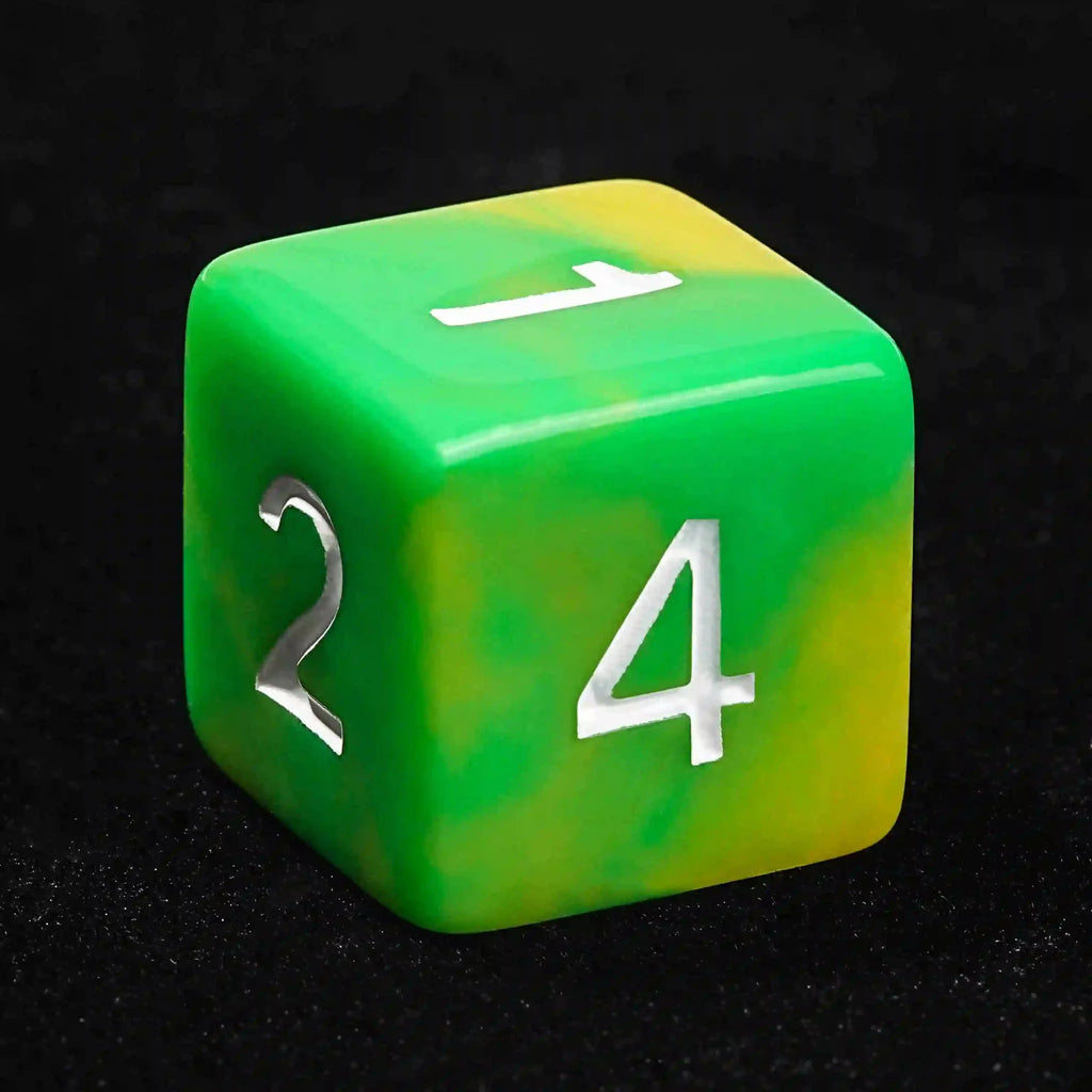 Green and yellow gradient acrylic DND dice set