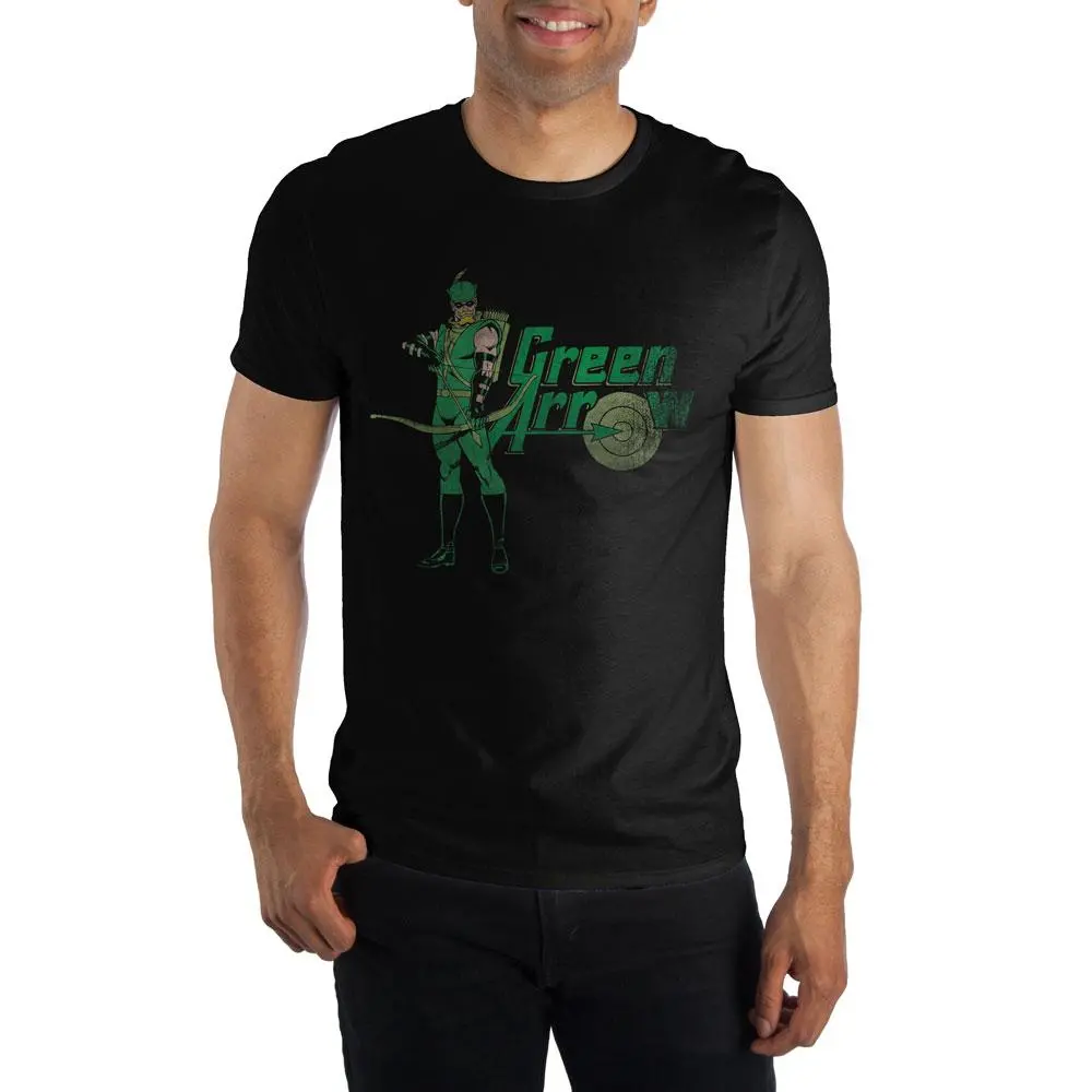 Green Arrow DC Comics Men's Black T-Shirt Tee Shirt