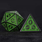 Green Magic Pattern Acrylic DND Dice Set