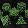 Green Magic Pattern Acrylic DND Dice Set