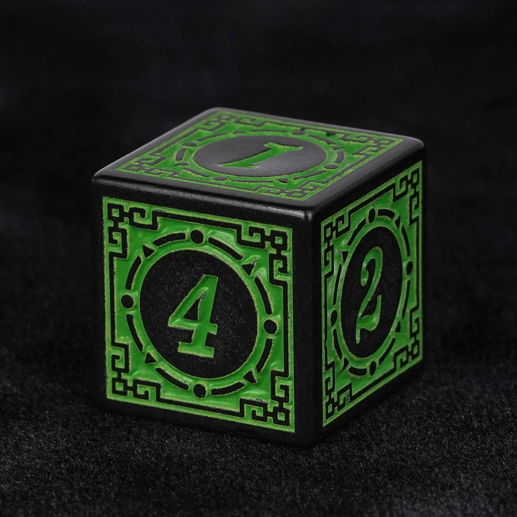 Green Magic Pattern Acrylic DND Dice Set