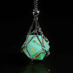 Green Opal D&D Gemstone Dice Set + Gold Numbers