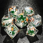 Green Resin D&D Dice Set - Beagle Design