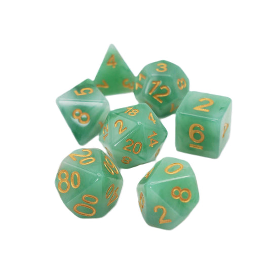 Greener Pastures - 7 Piece DnD Dice Set | Acrylic RPG Gaming Dice - 