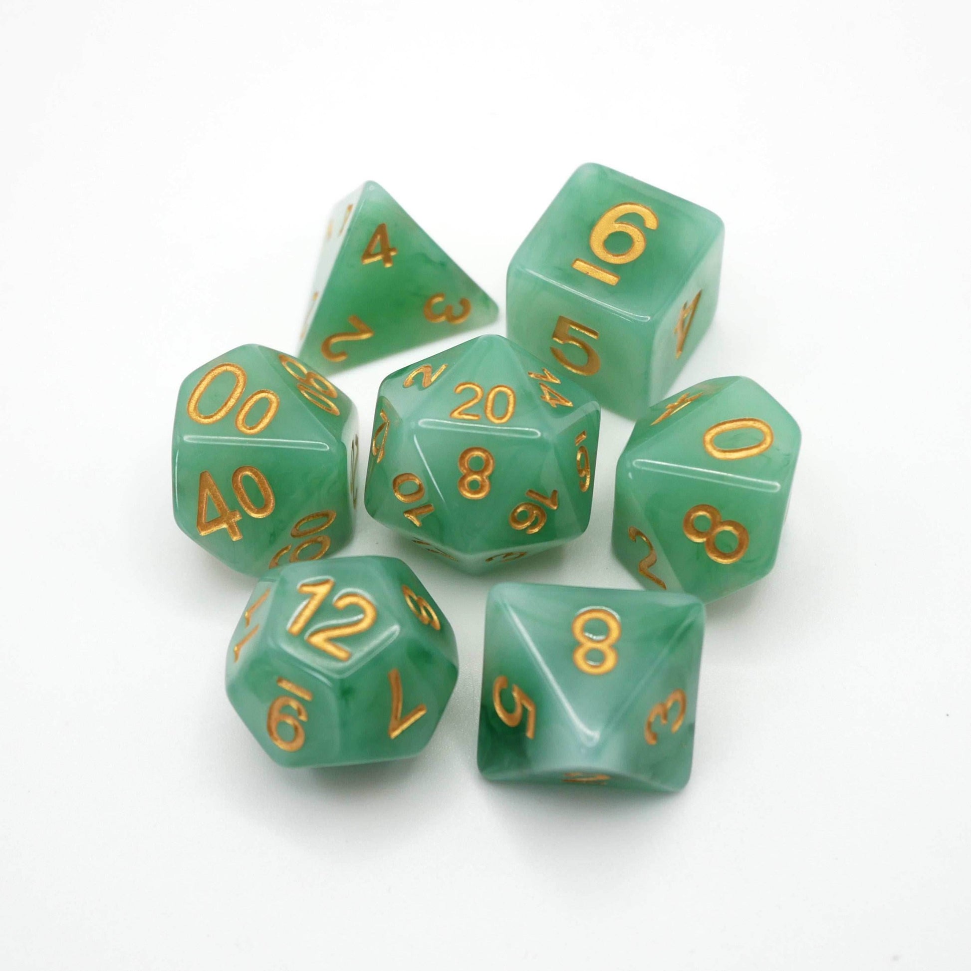 Greener Pastures - 7 Piece DnD Dice Set | Acrylic RPG Gaming Dice - 