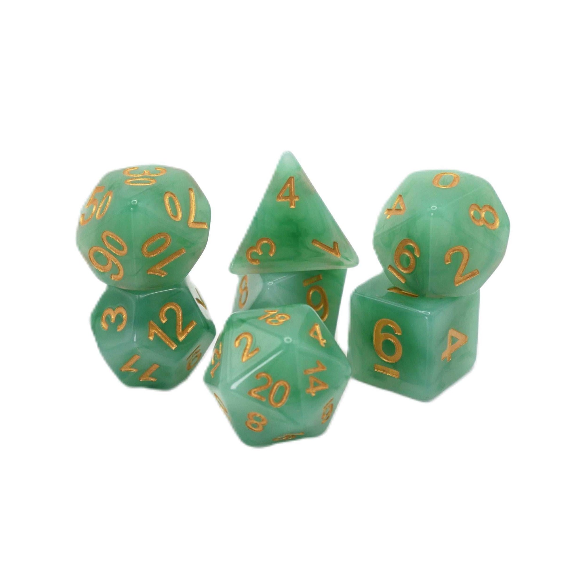 Greener Pastures - 7 Piece DnD Dice Set | Acrylic RPG Gaming Dice - 