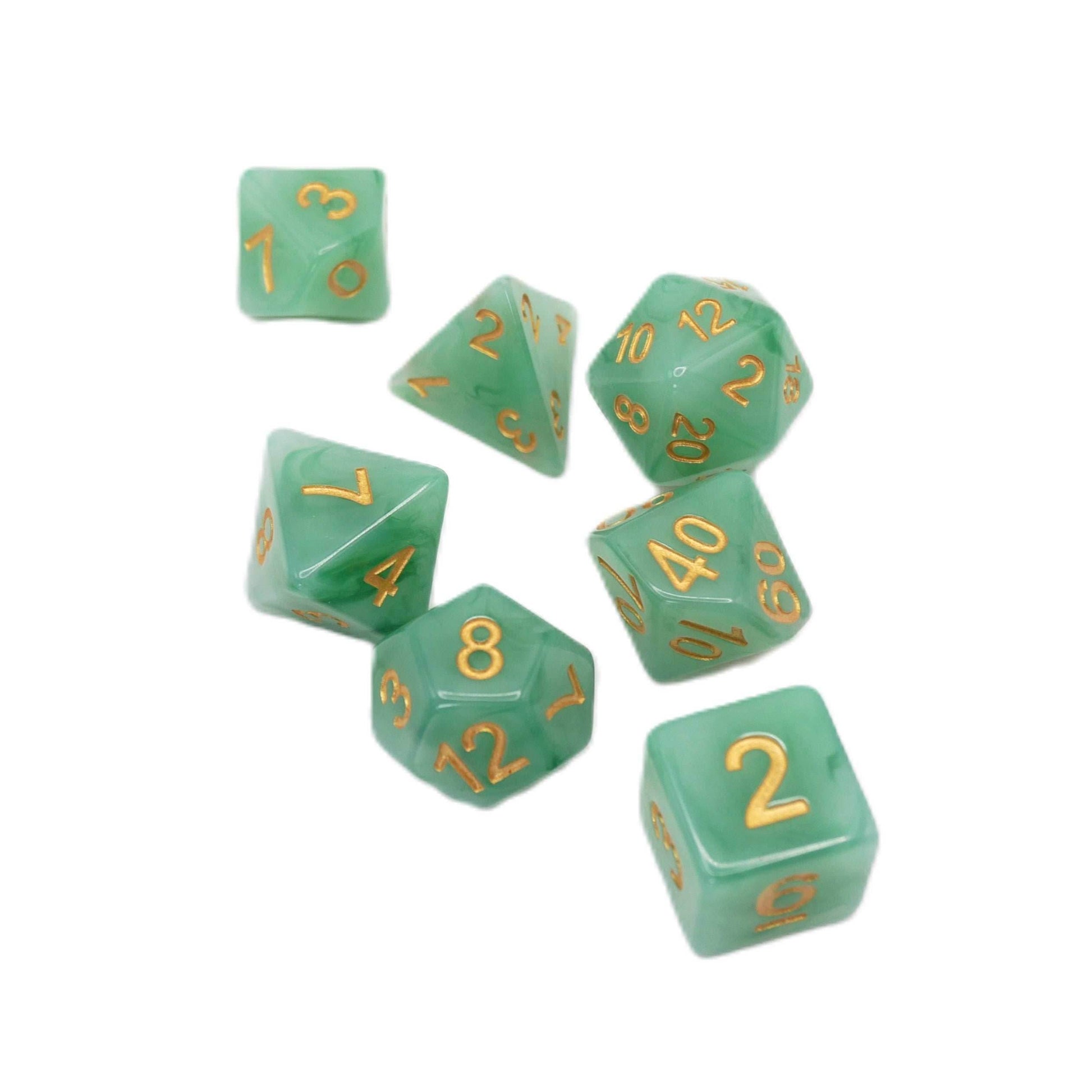 Greener Pastures - 7 Piece DnD Dice Set | Acrylic RPG Gaming Dice - 