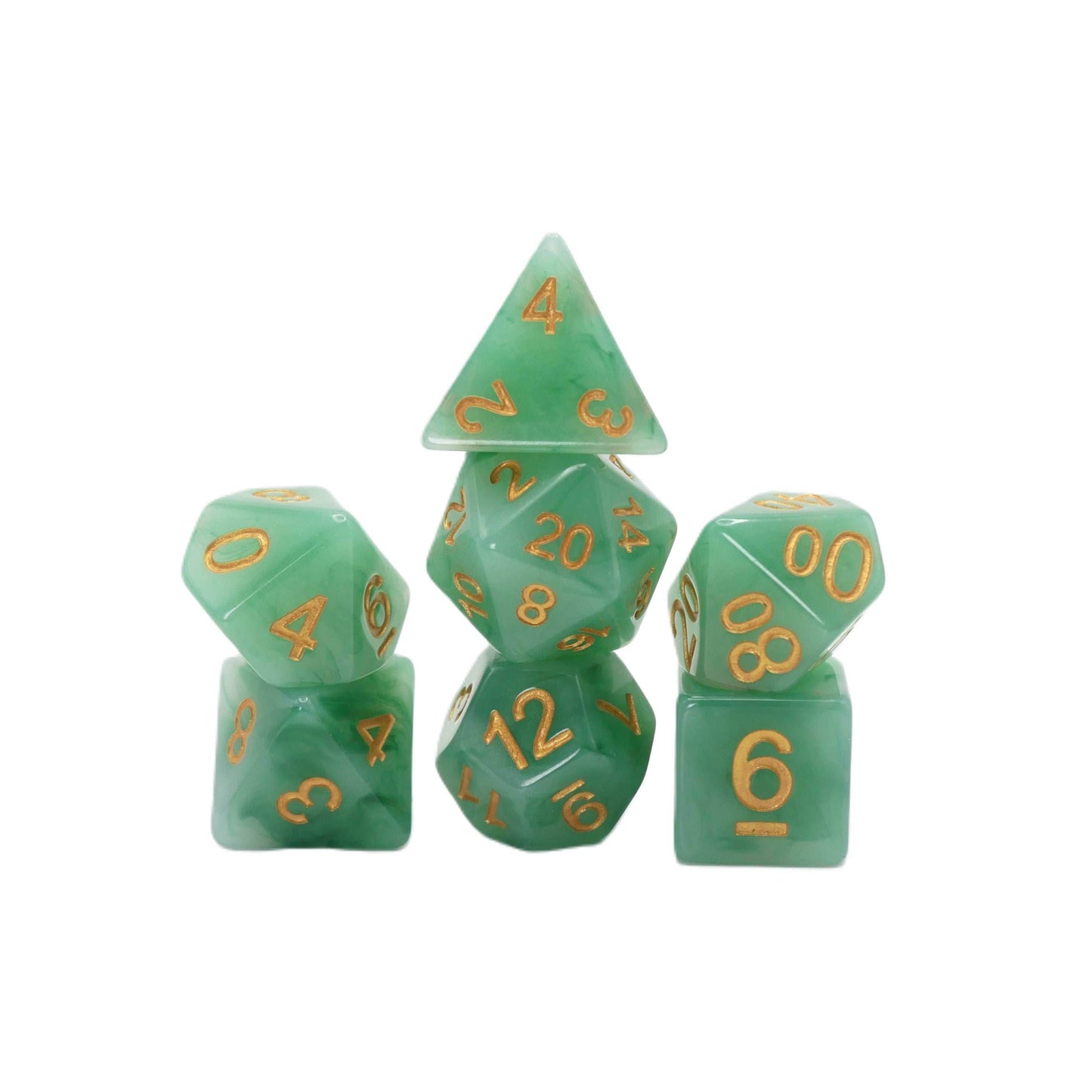 Greener Pastures - 7 Piece DnD Dice Set | Acrylic RPG Gaming Dice - 