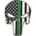PBX-001-D Thin Green Line American Flag Pin Border Patrol with die-cut eyes and dual pin posts and deluxe locking clasps - 