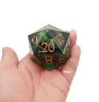 Green Slaadi's Eye - Giant D20 Moving Eye DnD Dice | Acrylic RPG Gaming Dice - 50mm Super Chonk