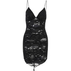 Grunge Mini Mesh Gothic Dress - Polyester / S - Bust 66-86 cm