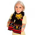 Gryffindor Symbols & Pattern Fair Isle Knit Scarf - 