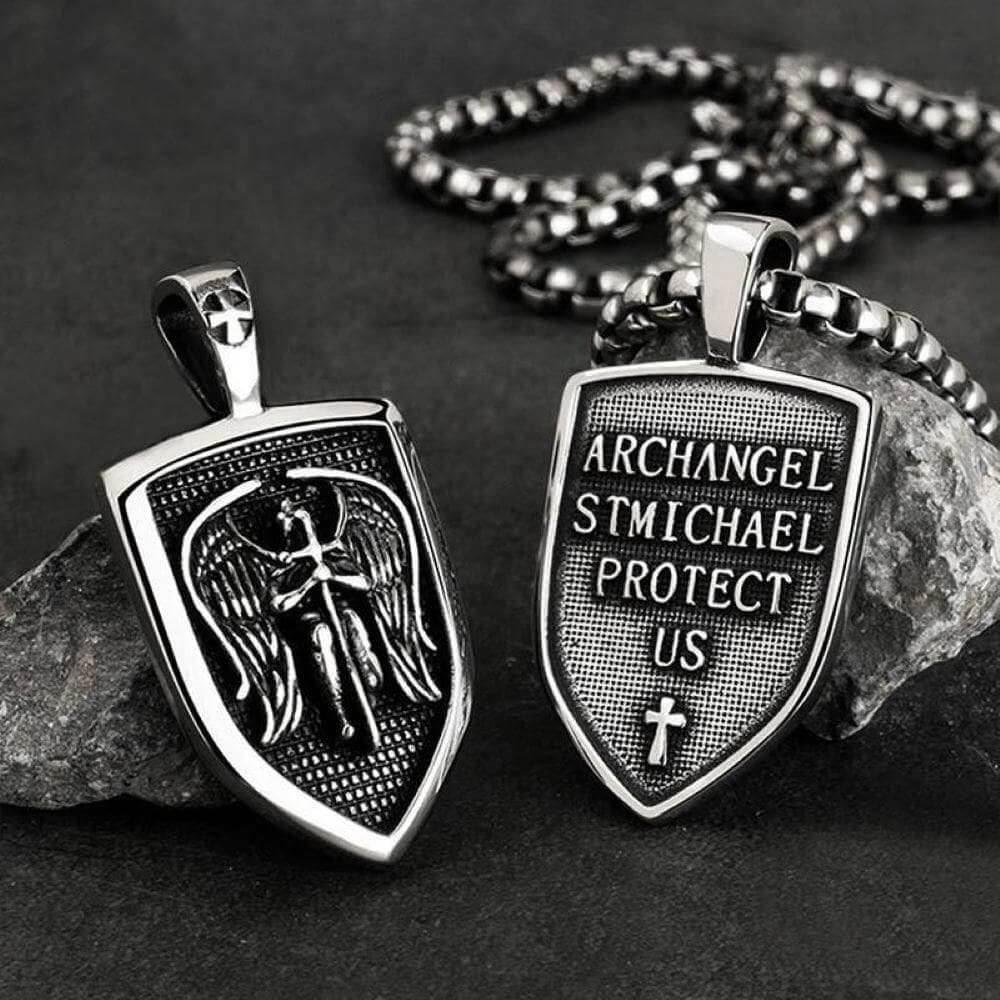 Archangel Saint Michael Sword Stainless Steel Pendant - Stainless Steel / Pendant Only
