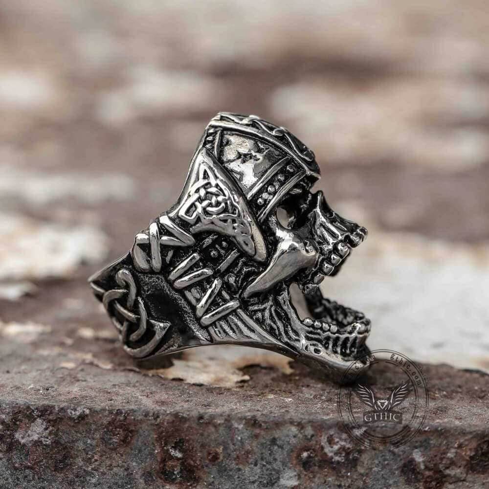 Berserker Stainless Steel Viking Skull Ring - Stainless steel / 7
