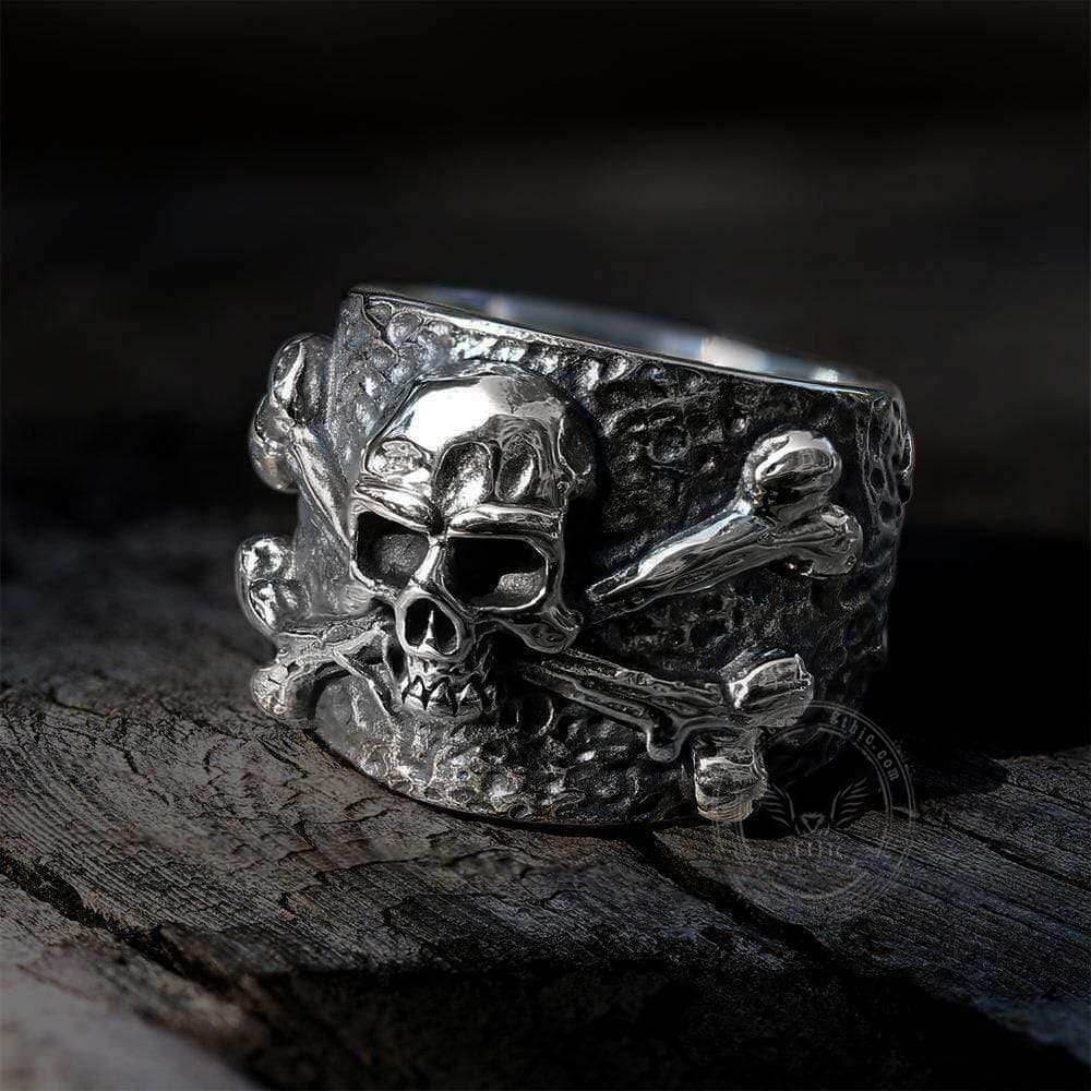 Crossbones Pirate Stainless Steel Skull Ring - Stainless steel / 7