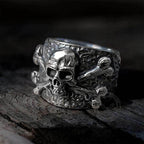 Crossbones Pirate Stainless Steel Skull Ring - Stainless steel / 7
