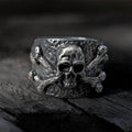 Crossbones Pirate Stainless Steel Skull Ring - Stainless steel / 7