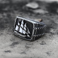 Barque Sailing Ship Stainless Steel Marine Ring - Silver / 7