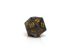 Gun Metal D20 - Signature Font - Gold Font - 