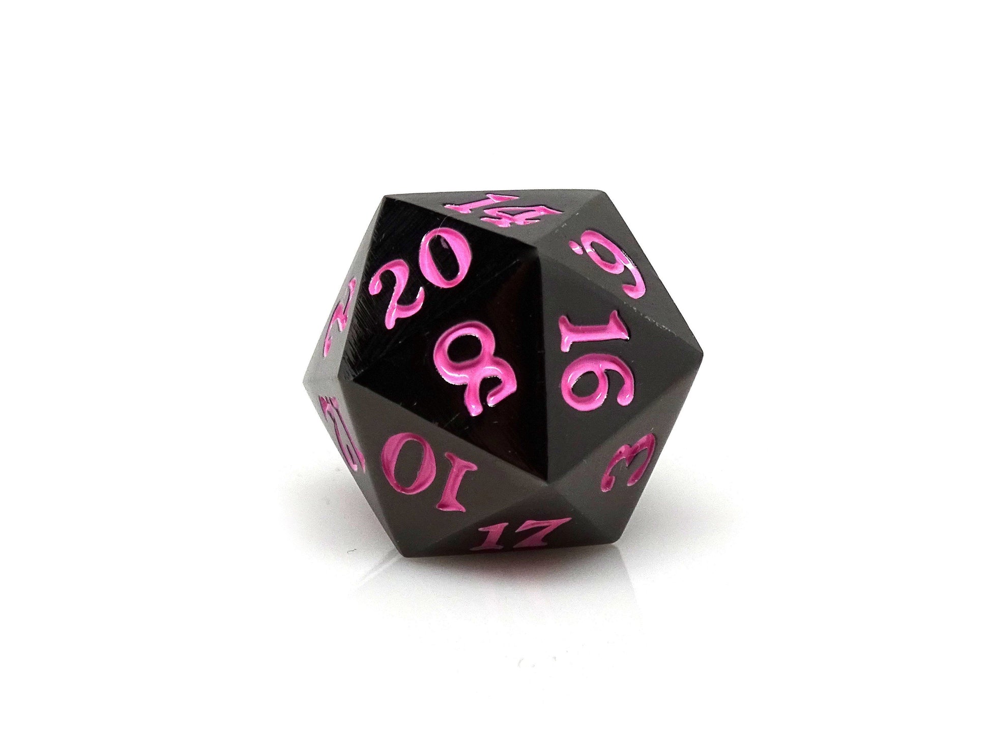 Gun Metal D20 - Signature Font -  Pink Font