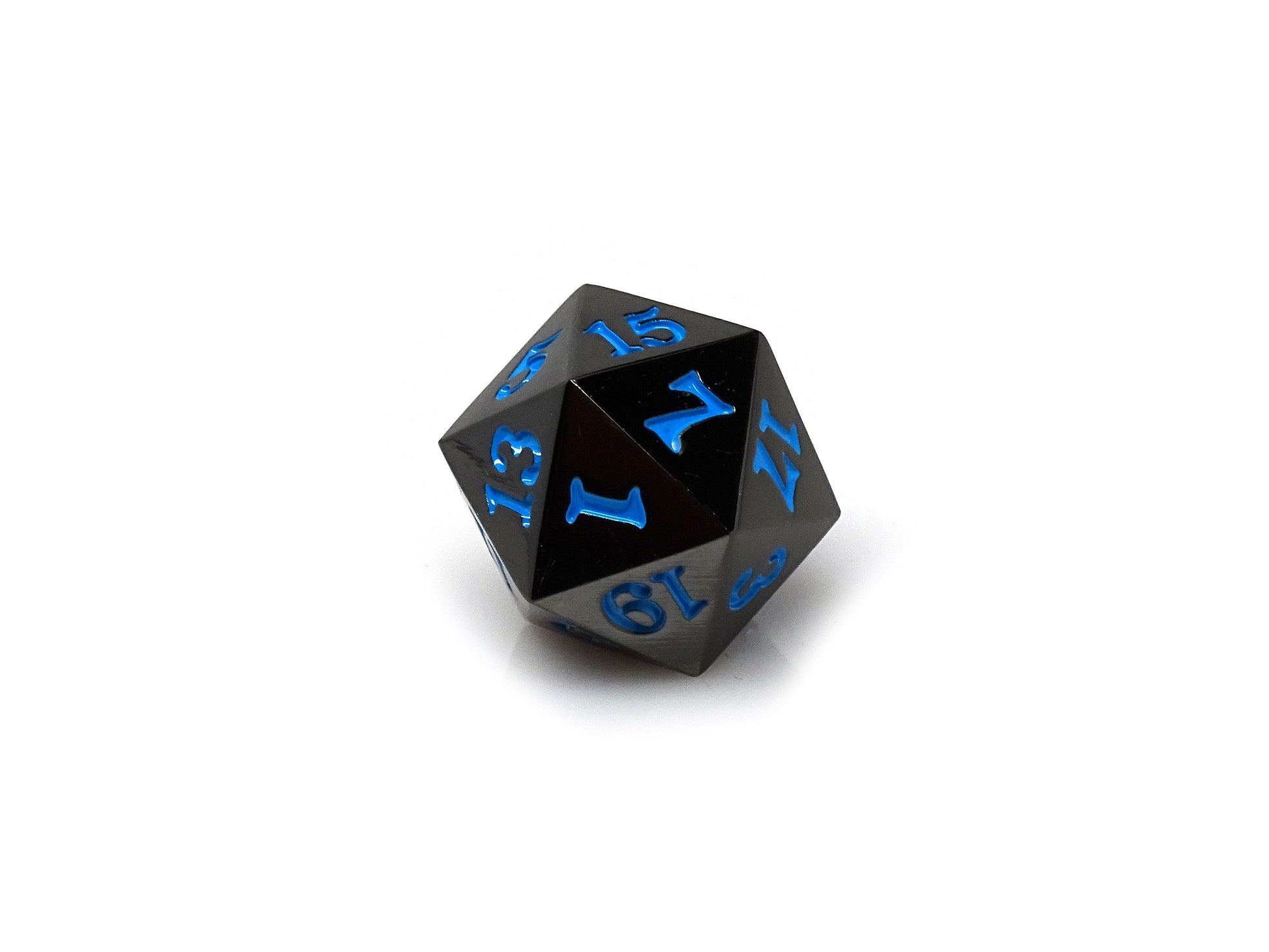 Gun Metal D20 - Signature Font -  Powder Blue Font