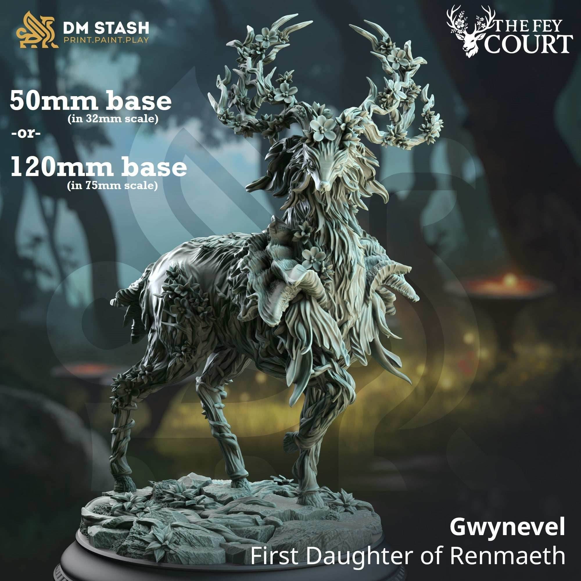 Gwynevel, First Daughter of Renmaeth (Fey Deer) - 32mm Scale