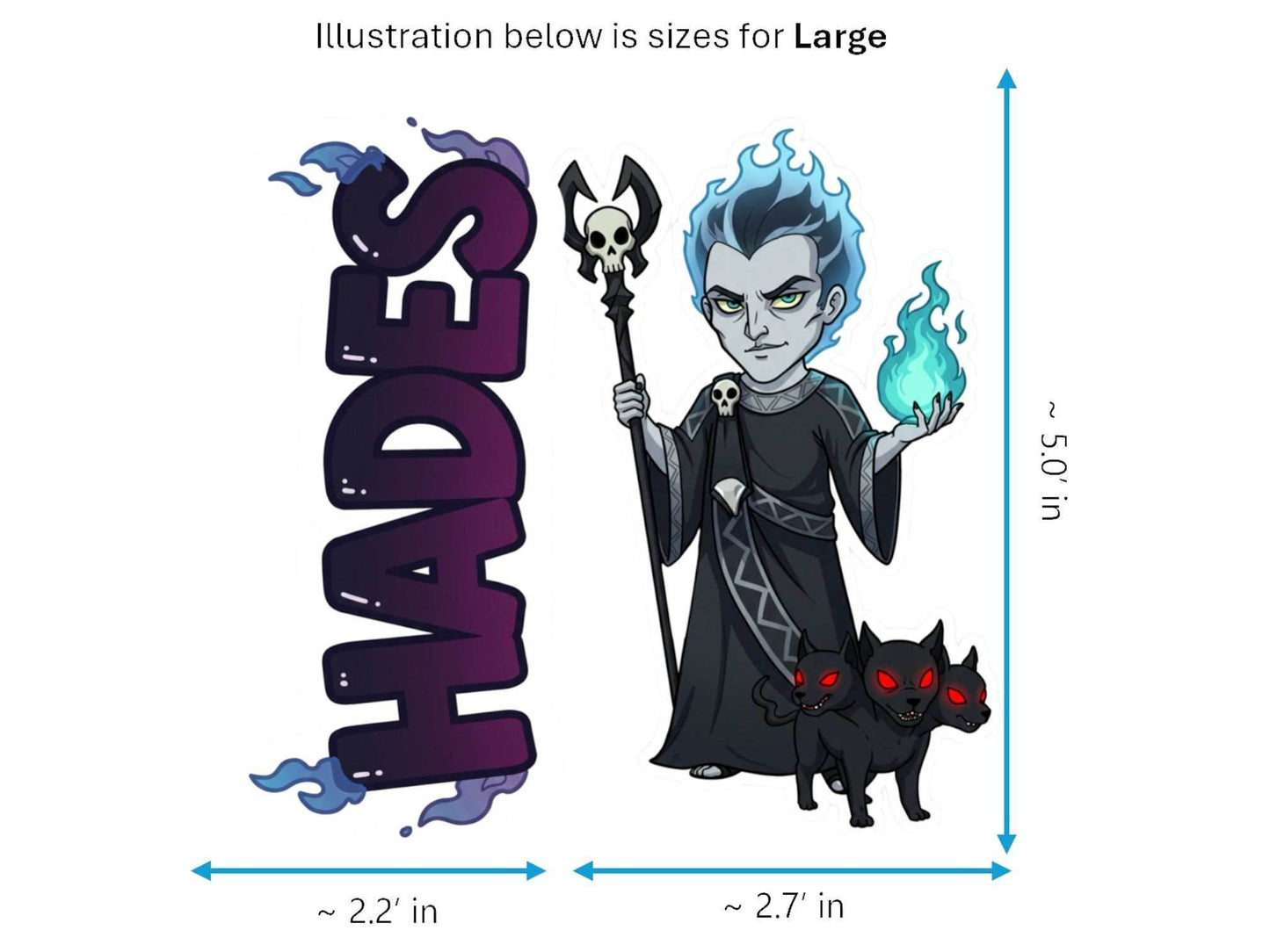 Hades Sticker and Magnet – Plouton Mythkins™ – Greek God of the Underworld | Waterproof & UV-Proof - Sticker / Large