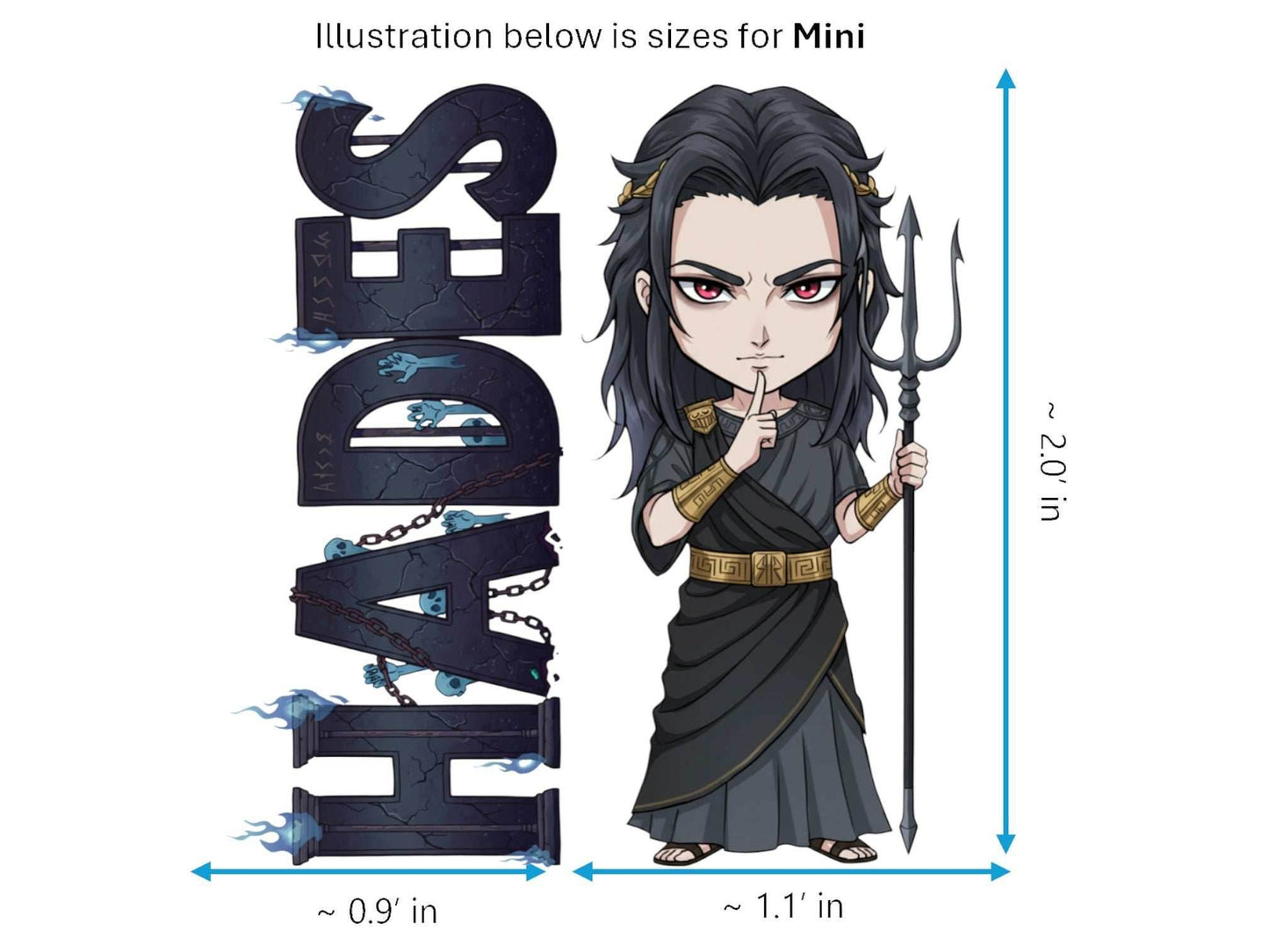 Hades Sticker and Magnet – Aidoneus Mythkins™ – Greek God of the Underworld | Waterproof & UV-Proof - Sticker / Mini