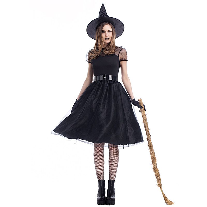 Halloween Black Yarn Witch Costume Witch Ghost Costume