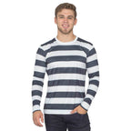 Halloween Costume Waldo Robber Striped Long Sleeve Shirt - S / Black